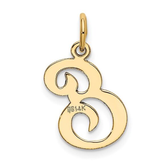 14k Yellow Gold, Sophia Collection, Small Script Initial E Pendant - Picture 3 of 5